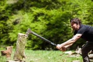 hout hakken Strotzbüschermühle